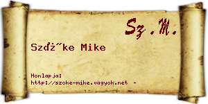 Szőke Mike névjegykártya