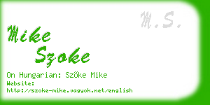 mike szoke business card